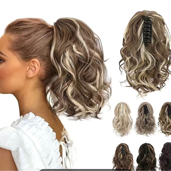 New Clip In Ponytail Brown and blonde. Sent wrong color never worn. - Picture 6 of 9